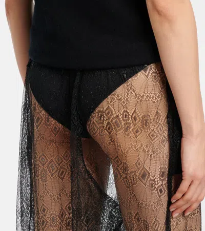 The Frankie Shop Orissa Sheer Wide-leg Pants In Black