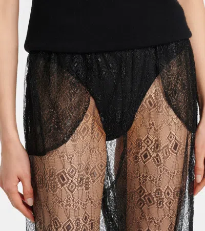 The Frankie Shop Orissa Sheer Wide-leg Pants In Black