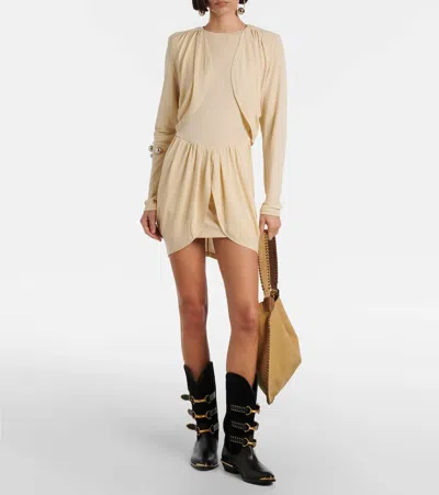 Isabel Marant Niamae Draped Minidress In Neutral