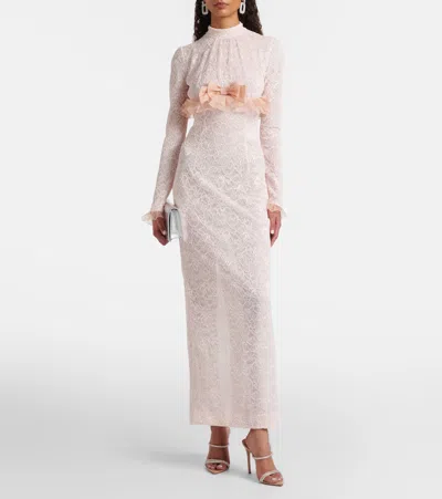 Alessandra Rich Bow-detail Lace Gown In White