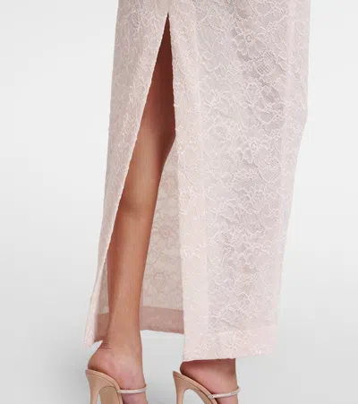 Alessandra Rich Bow-detail Lace Gown In White