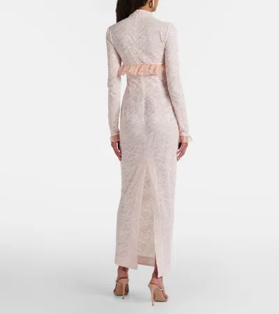 Alessandra Rich Bow-detail Lace Gown In White