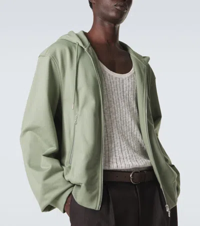 Dries Van Noten Cotton Zip-up Hoodie In Green