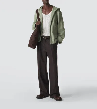 Dries Van Noten Cotton Zip-up Hoodie In Green