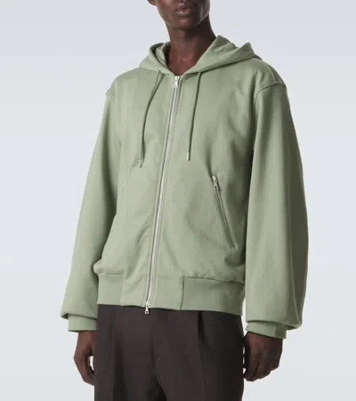 Dries Van Noten Cotton Zip-up Hoodie In Green