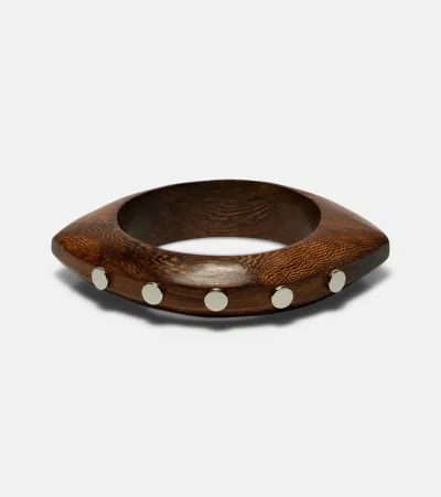 Isabel Marant Layla Studded Wood Bangle In Brown