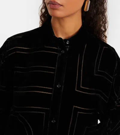 Totême Toteme Monogram Pajama Shirt In Black