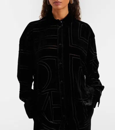 Totême Toteme Monogram Pajama Shirt In Black