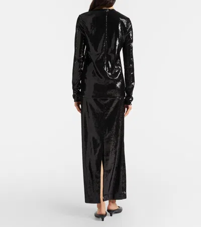 Totême Sequined Maxi Skirt In Black