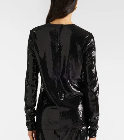 Totême Toteme Round-neck Sequin Top In Black