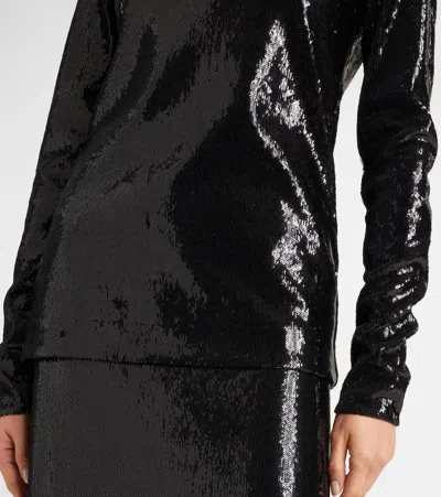 Totême Toteme Round-neck Sequin Top In Black