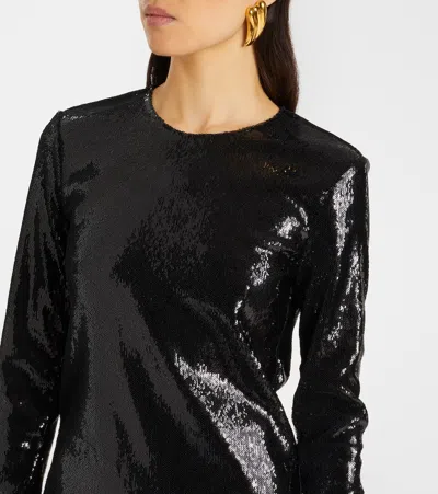 Totême Toteme Round-neck Sequin Top In Black