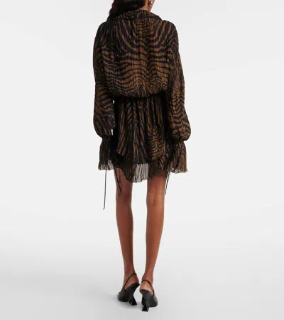 Blumarine Viscose Dress Drawstring Long Sleeves Sheer In Multi