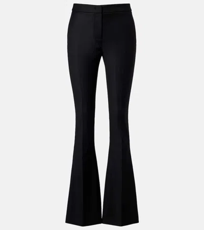 Blumarine Pleated Flared Pants In Black