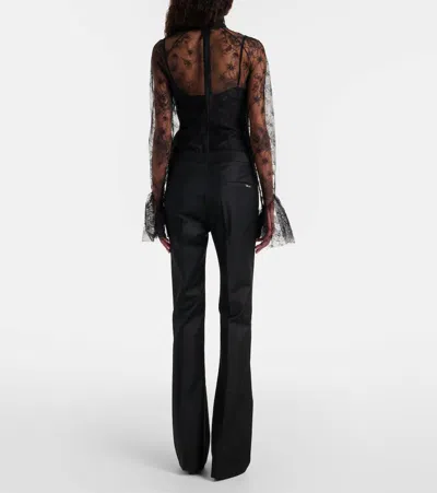 Blumarine Pleated Flared Pants In Black