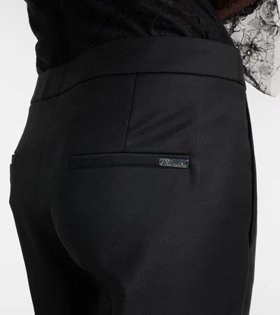 Blumarine Pleated Flared Pants In Black