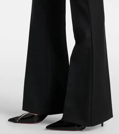 Blumarine Pleated Flared Pants In Black