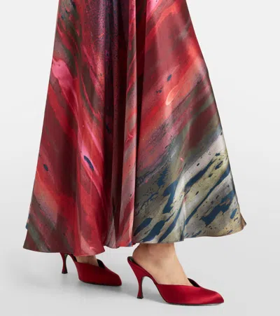 Roksanda Printed Silk Satin Maxi Skirt In Multi