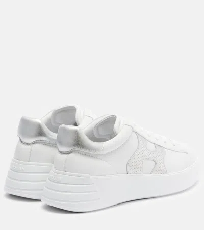 Hogan Rebel Leather Platform Sneakers In White
