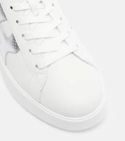 Hogan Rebel Leather Platform Sneakers In White