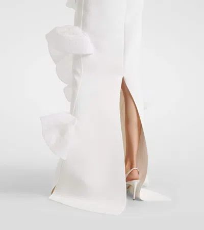 Maticevski Indulgence Organza-trimmed Ruffled Gown In White