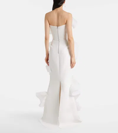 Maticevski Indulgence Organza-trimmed Ruffled Gown In White