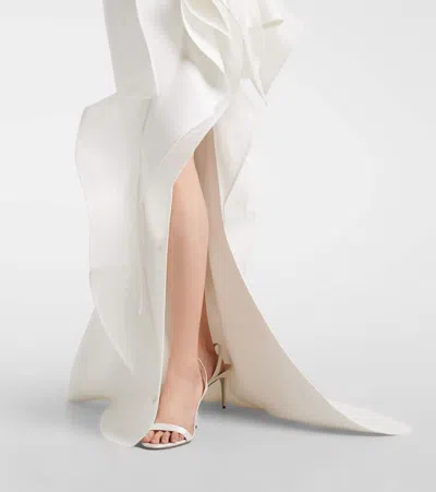 Maticevski Excitement Ruffled One-shoulder Gown In White