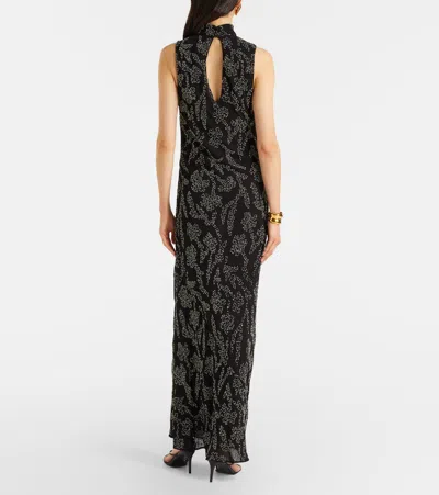 Veronica Beard Sylven Bead-embellished Georgette Maxi Dress In Gray