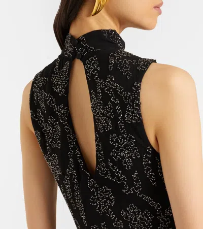 Veronica Beard Sylven Bead-embellished Georgette Maxi Dress In Gray