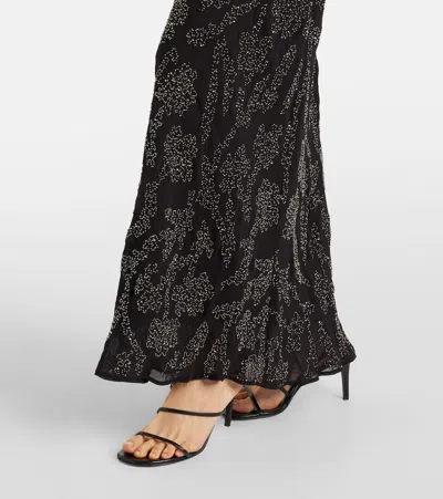 Veronica Beard Sylven Bead-embellished Georgette Maxi Dress In Gray