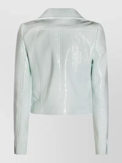 Courrèges Shiny Long Sleeve Casual Style Jacket In White