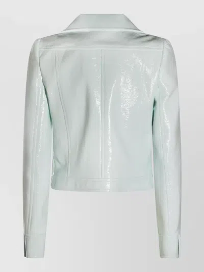 Courrèges Shiny Long Sleeve Casual Style Jacket In White
