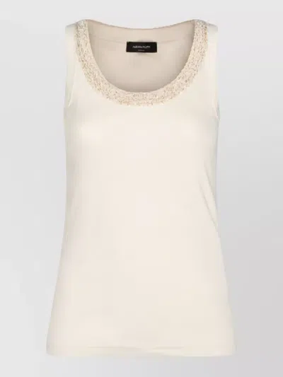 Fabiana Filippi Sleeveless Top Embellished Neckline Detail In White