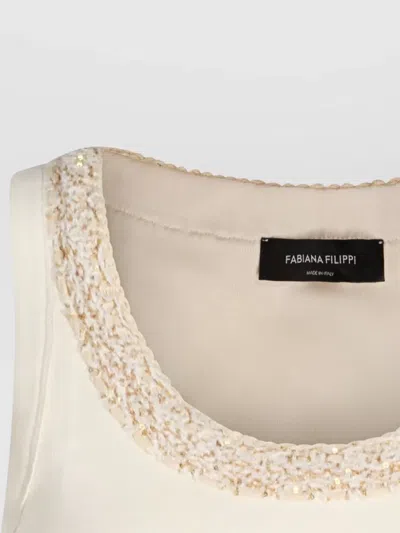 Fabiana Filippi Sleeveless Top Embellished Neckline Detail In White