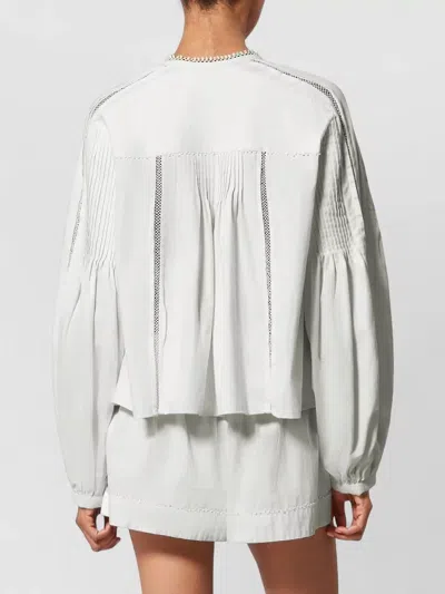 Isabel Marant Cubraly Lace-trimmed Ruffled Pintucked Cotton-poplin Blouse In White