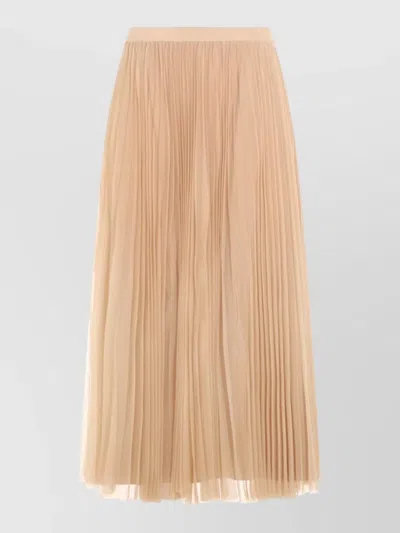 Fabiana Filippi Layered Pleated Skirt Sheer Overlay Midi In Gold