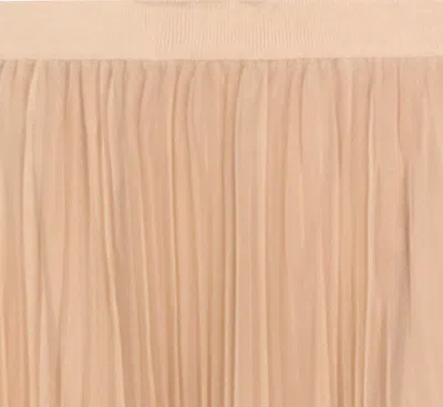 Fabiana Filippi Layered Pleated Skirt Sheer Overlay Midi In Gold