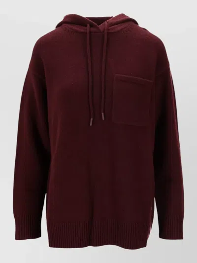 Max Mara Knit Top Tank Hood Ribbed Trims Pocket In Multi