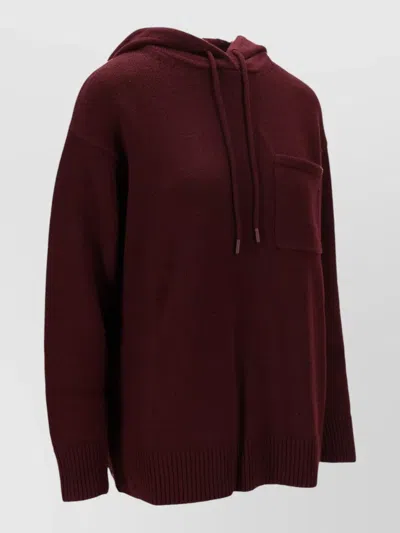 Max Mara Knit Top Tank Hood Ribbed Trims Pocket In Multi