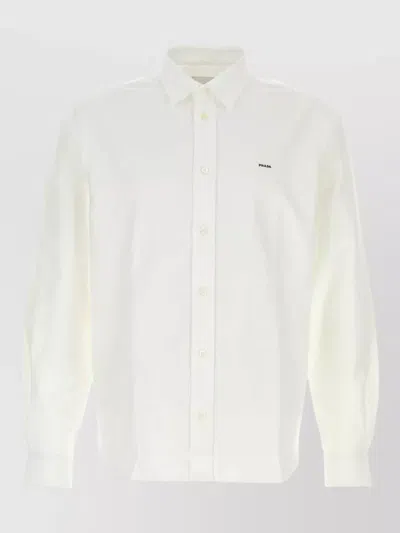 Prada Oxford Shirt Long Sleeves Button Down Collar In Multi