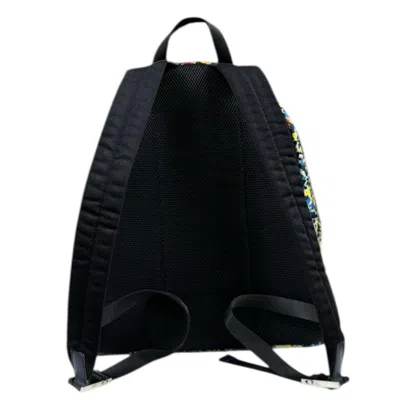 Pre-owned Fendi Black Multi-color Nylon Leather Backpack ()