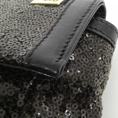 Pre-owned Fendi Black Spangles Leather Shoulder Bag ()