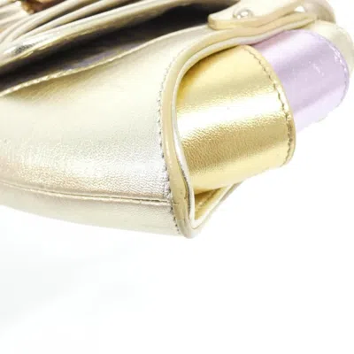 Pre-owned Fendi Gold Canvas Leather Shoulder Bag ()