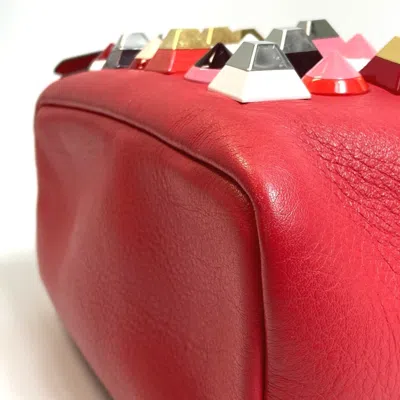 Pre-owned Fendi Red Color Leather Backpack ()