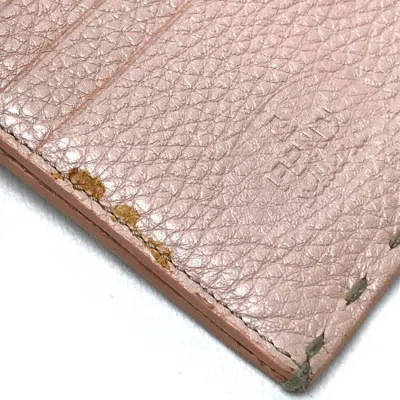 Pre-owned Fendi Selleria Pink Leather Long Wallet (bi-fold) ()
