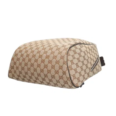 Pre-owned Gucci Beige Brown Gg Canvas Backpack () In Multi
