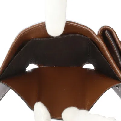 Pre-owned Gucci Beige Brown Gg Canvas Leather Wallet (tri-fold) () In Multi