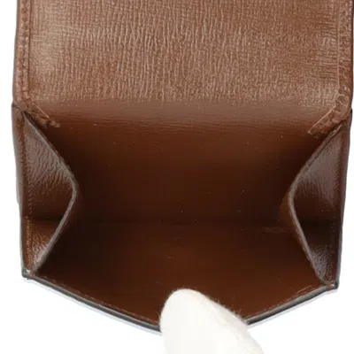 Pre-owned Gucci Beige Brown Gg Canvas Leather Wallet (tri-fold) () In Multi