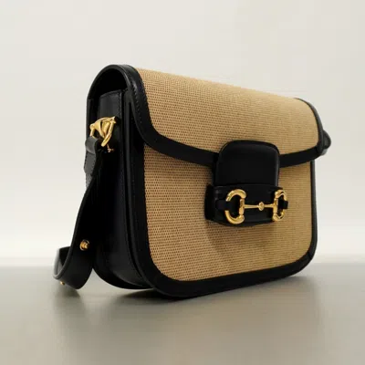Pre-owned Gucci Beige Navy Canvas Shoulder Bag () In Multi