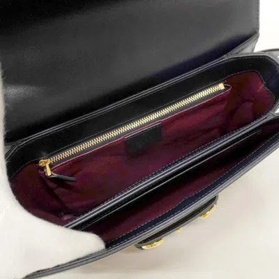 Pre-owned Gucci Beige Navy Canvas Shoulder Bag () In Multi